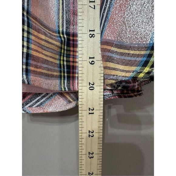 NWT SAYLOR Ilene Metallic Plaid Peplum Cottagecore Top Women's Small - Picture 11 of 14